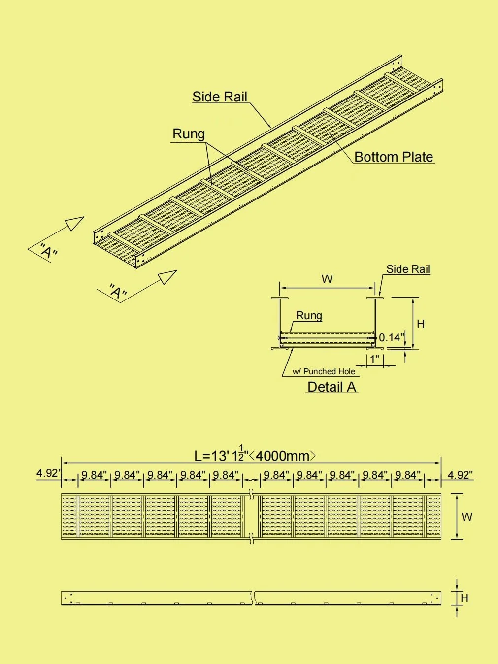 Perforated Bottom Tray - Straight