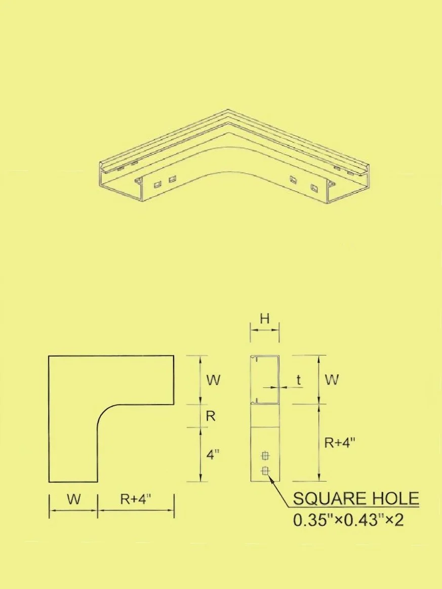 Duct - Horizontal 90° Elbow