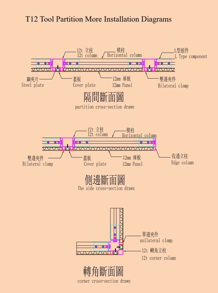 T12 Tool Partition - More Installation Diagrams