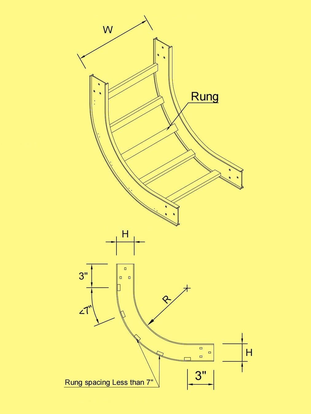 Ladder Type - Vertical Inside 90° Elbow