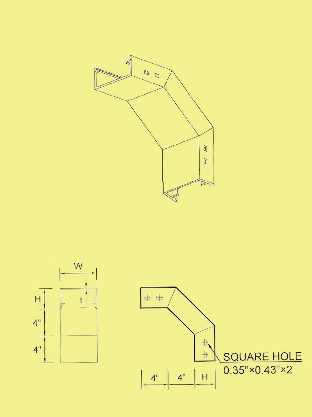 Duct - Vertical Outside 90° Elbow