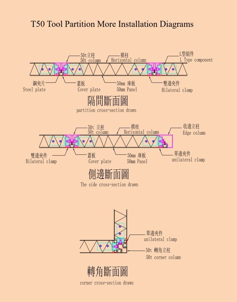 T50 Tool Partition - More Installation Diagrams