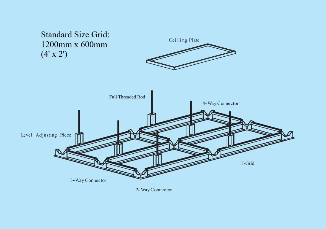 Ceiling Grid - Standard Size 1200mm x 600mm (4' x 2')