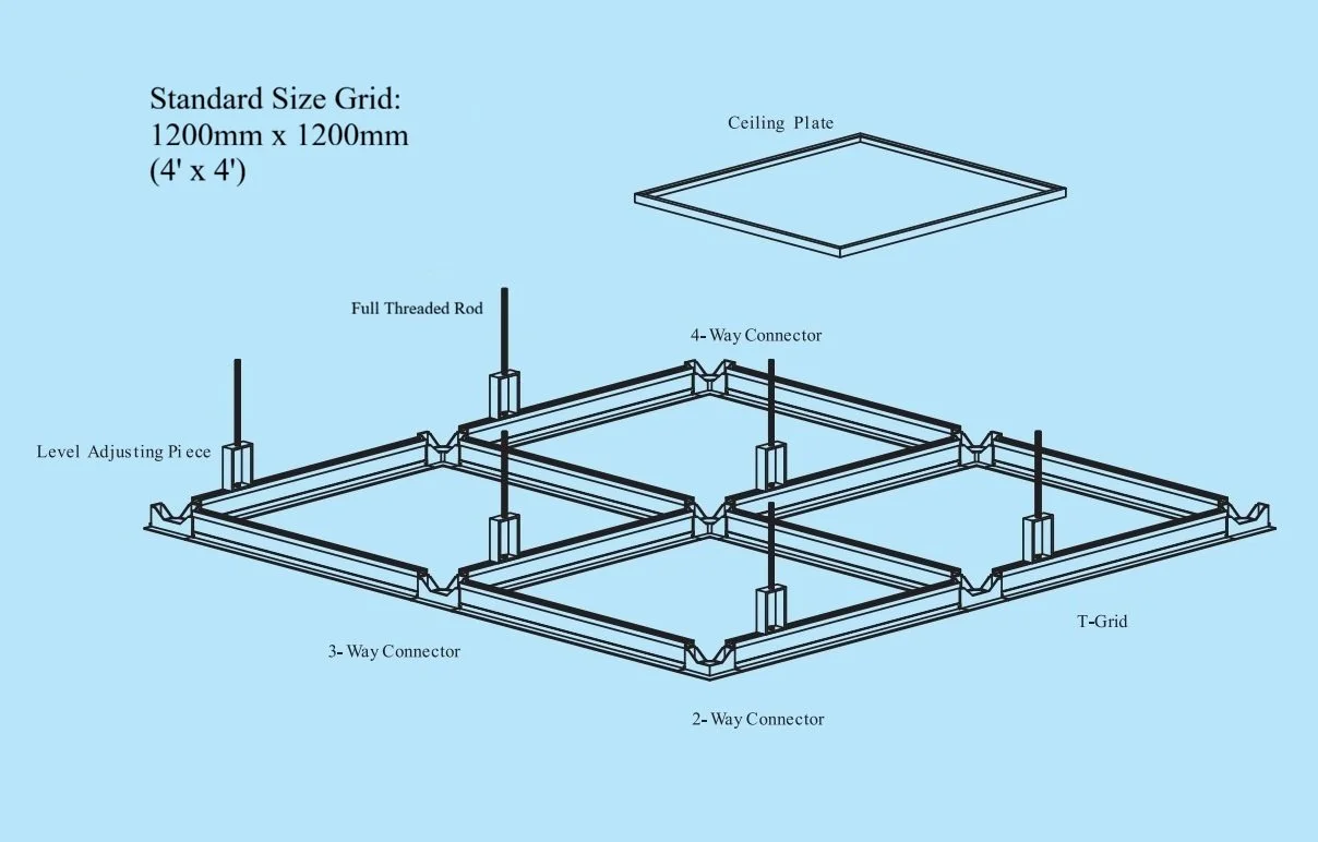 Ceiling Grid - Standard Size 1200mm x 1200mm (4' x 4')