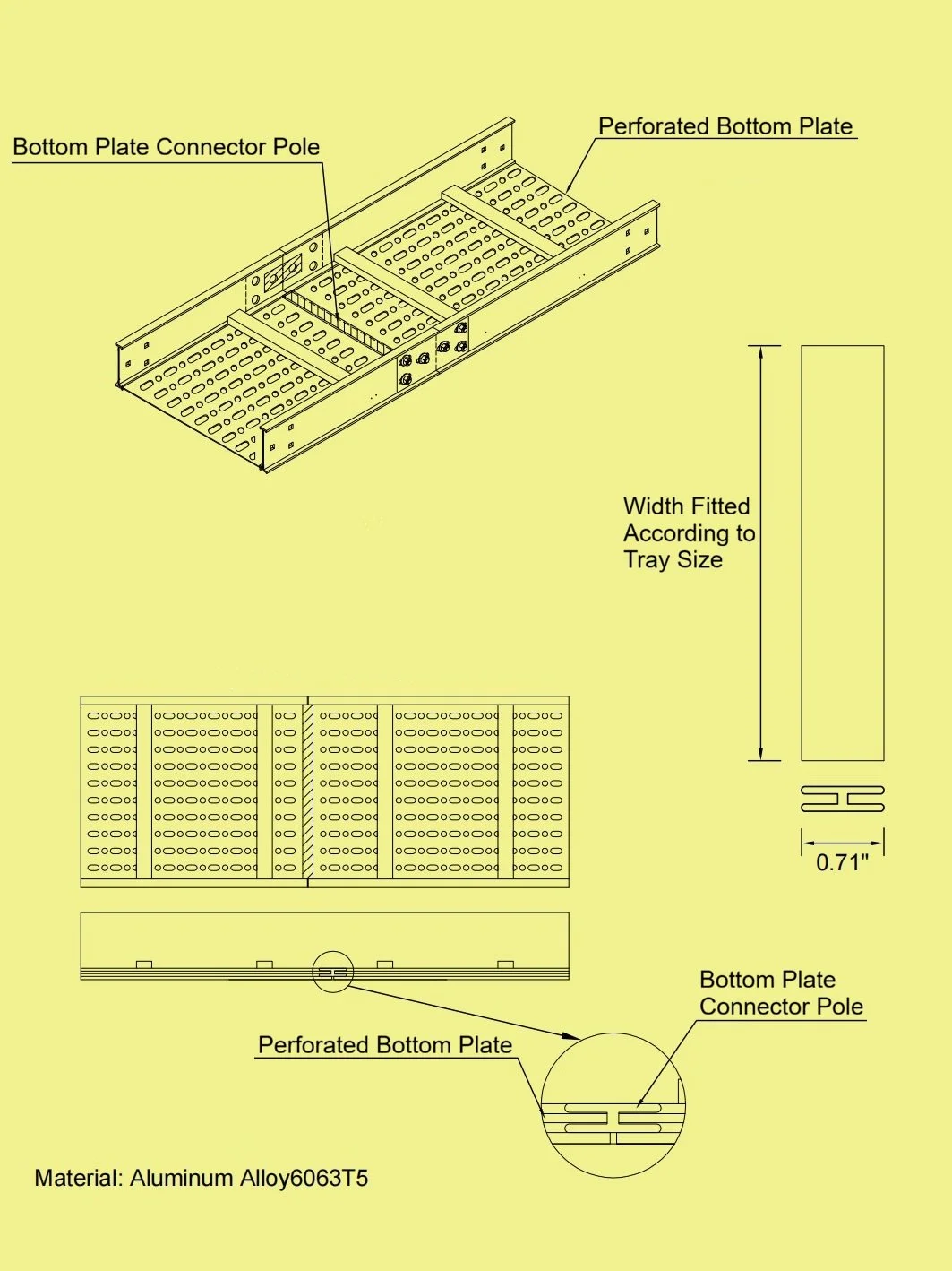 Bottom Plate Connector Pole