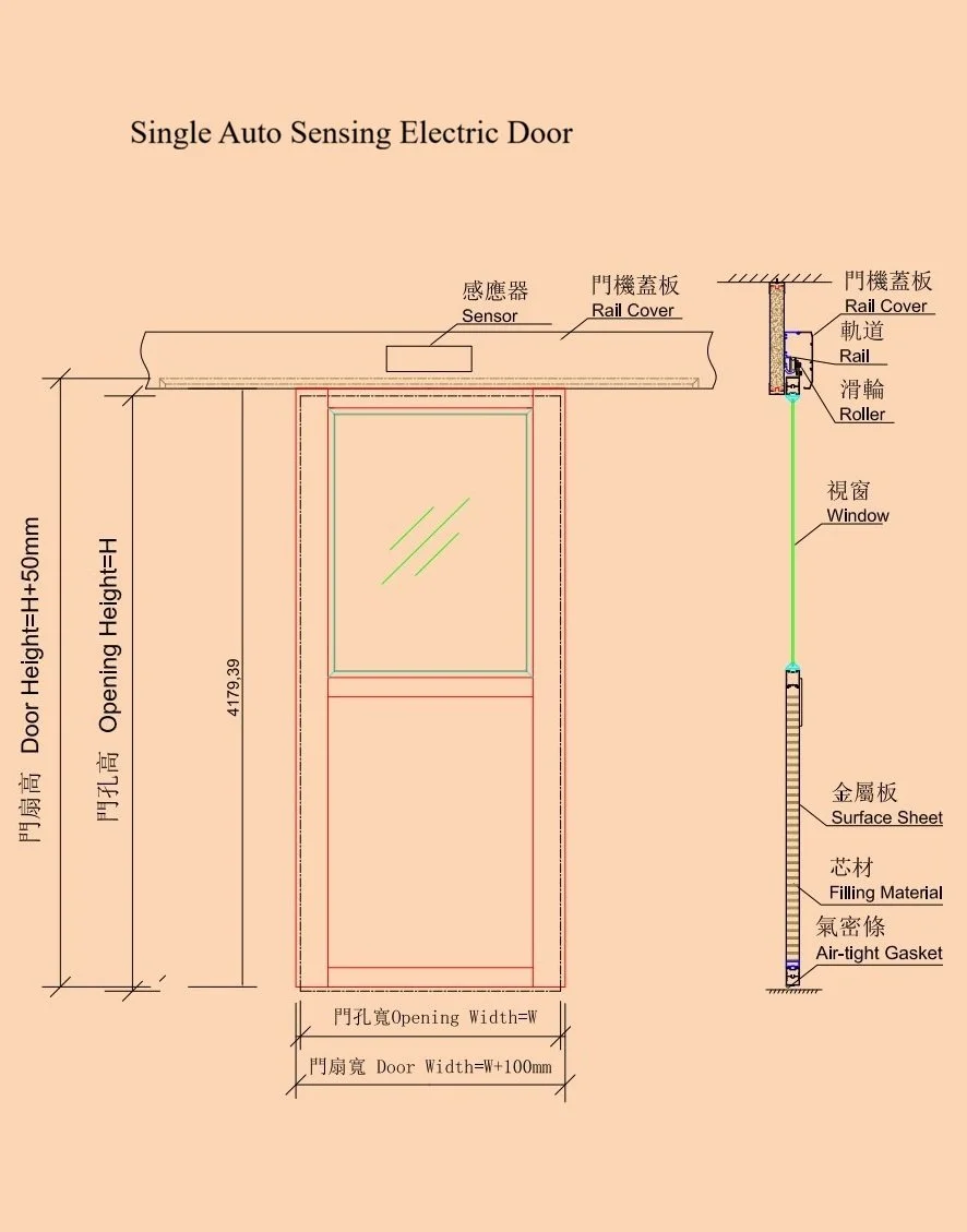Partition Doors - Single Auto Sensing Electric Door 