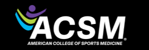 ACSM logo with colorful abstract figure and text 'American College of Sports Medicine'.