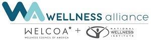 Logo of Wellness Alliance featuring the words 'WELCOA' and 'National Wellness Institute'
