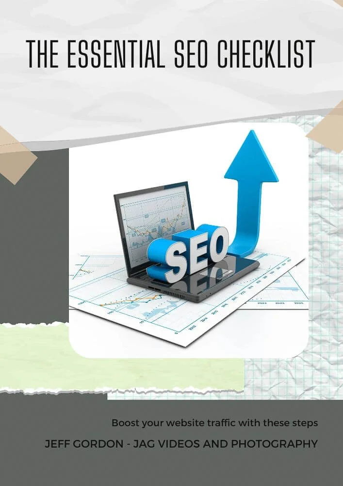Cover of the Essential SEO Checklist by Jeff Gordon – step-by-step guide to boost website traffic through SEO training.