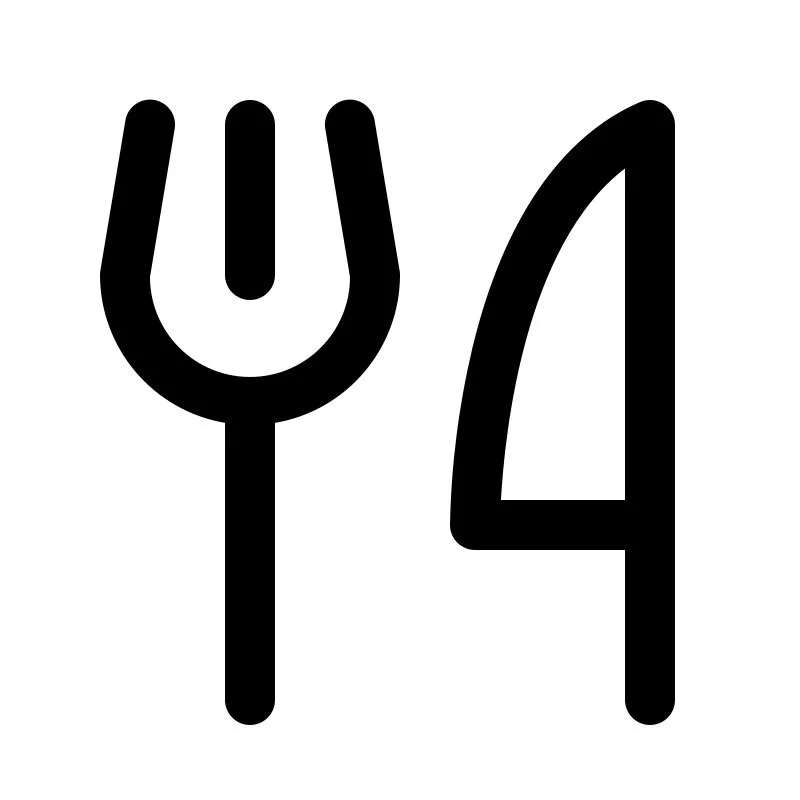 Stylized icon combining a fork and the number 4, representing the phrase 'fork four' or a creative design element.