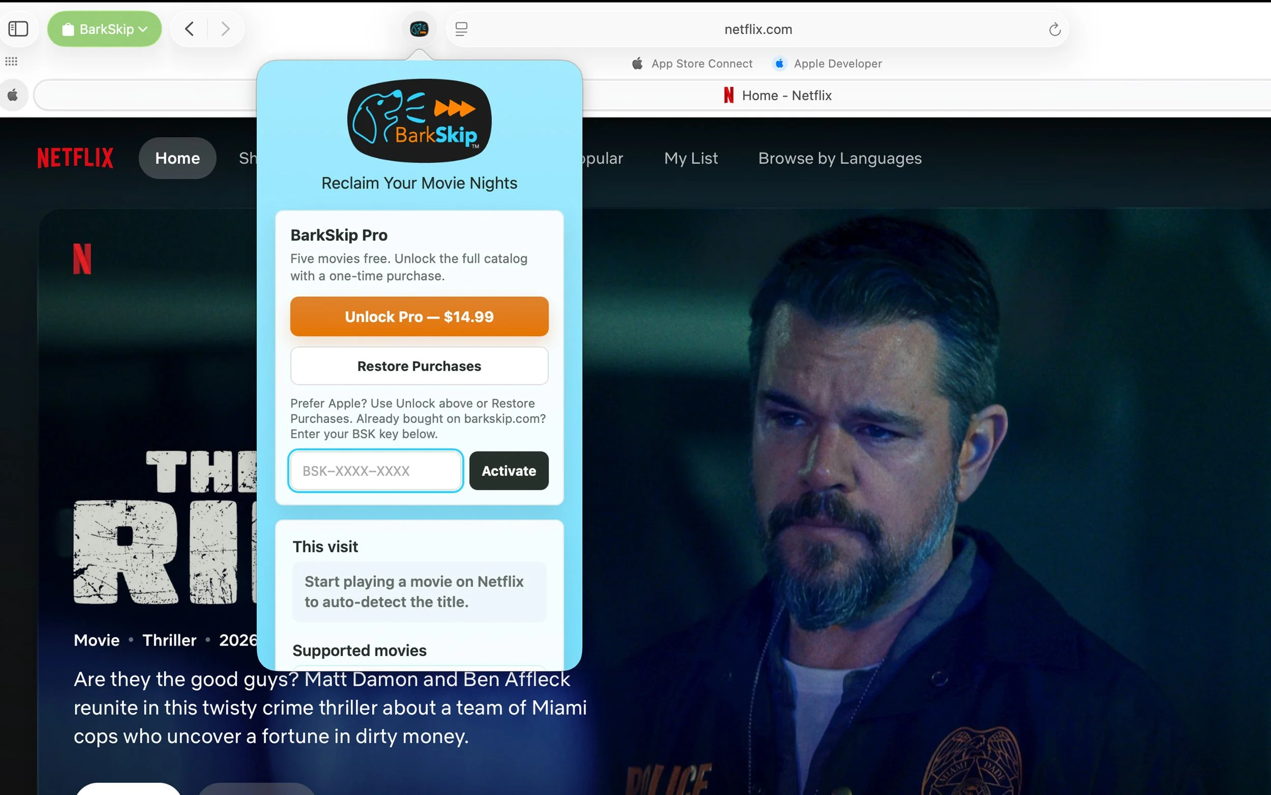 BarkSkip is live on Safari for Mac