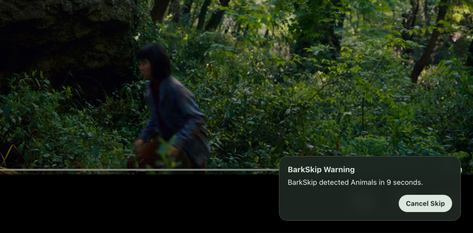 BarkSkip warning before Okja, the super pig, will be skipped