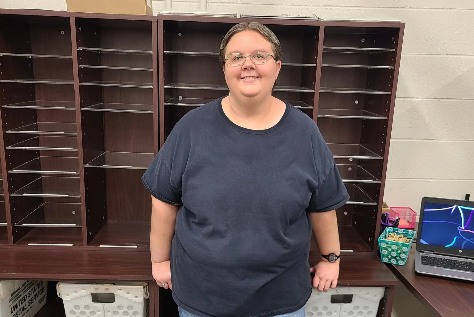 Tandem Solutions employee Jessica at her place of employment.