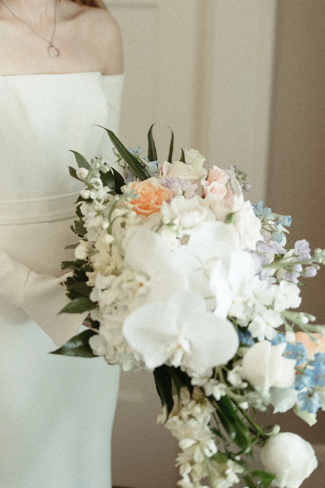 A bride's bouquet with orchids