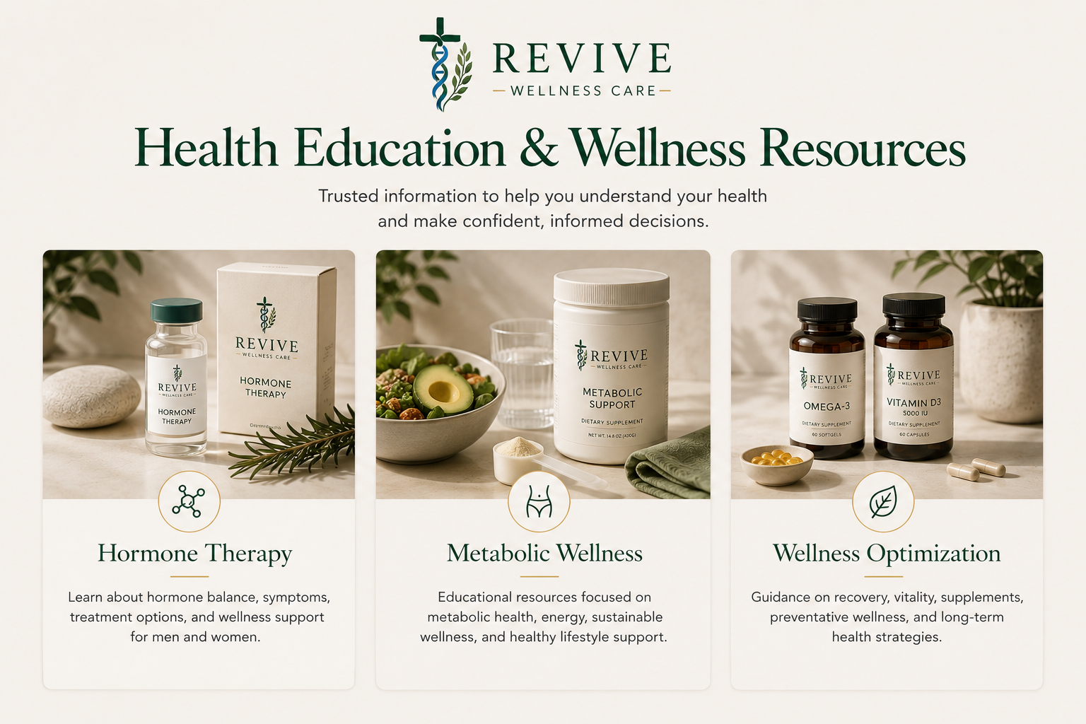 Health education and wellness resources offered by Revive Wellness Care.