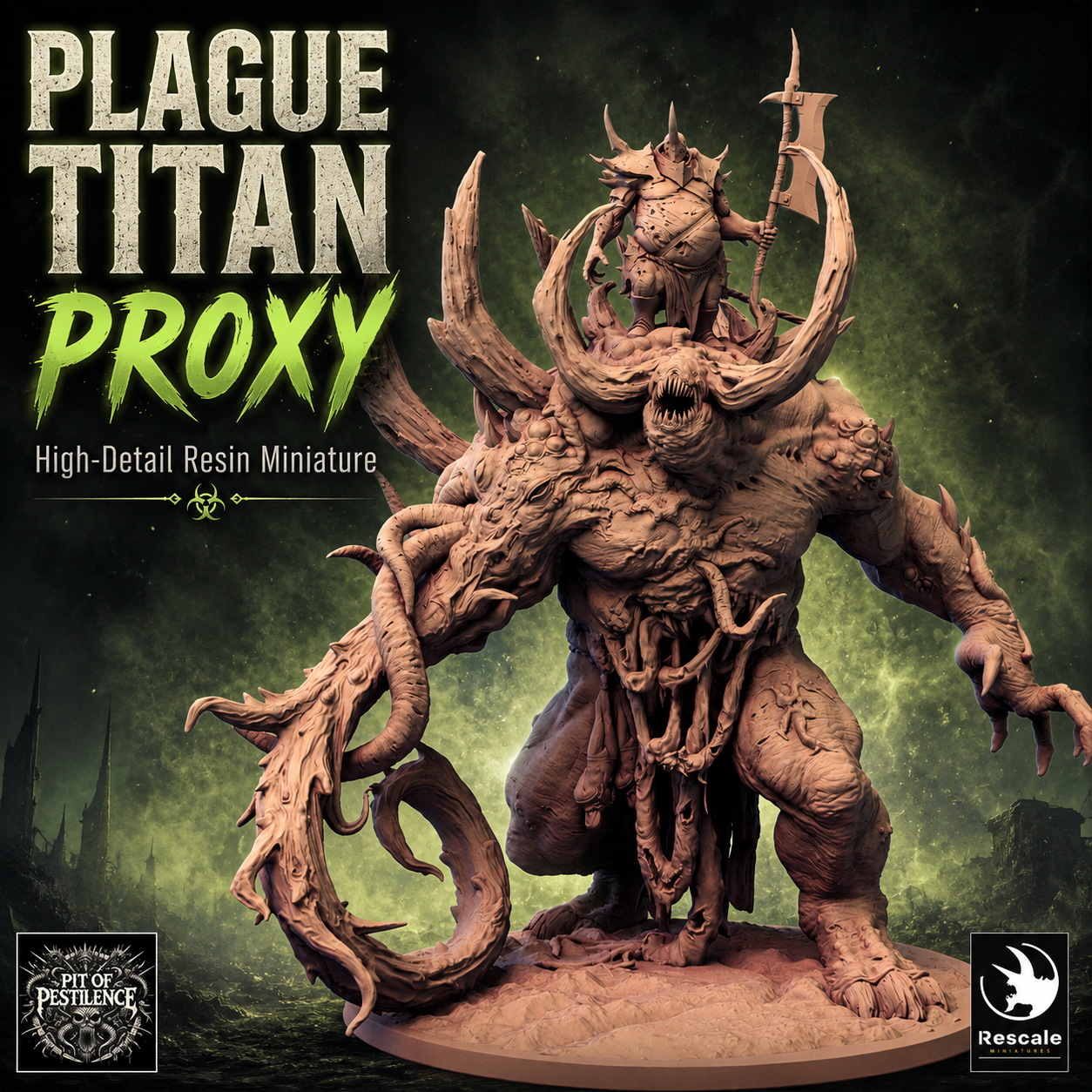 Plague Titan Proxy | High-Detail Resin Fantasy Monster Miniature for Tabletop Wargaming