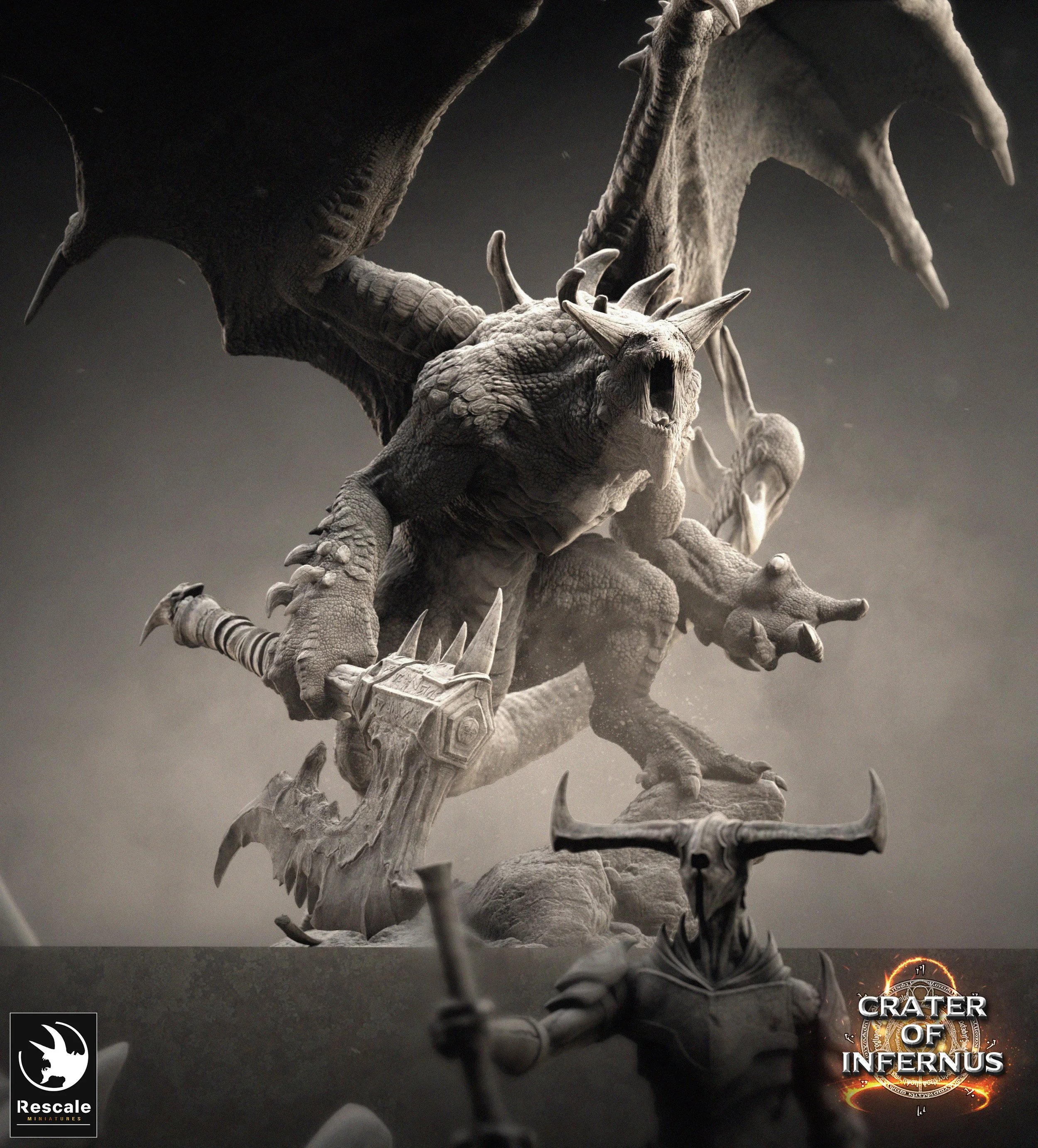 Infernum Dragon Miniature for D&D & Tabletop RPGs | Huge Resin Dragon by Rescale Miniatures