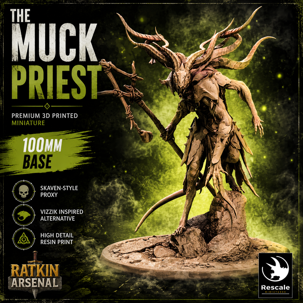 The muckpriest ratfolk wizard dnd mini dungeons and dragons ratfolk wargame proy miniature