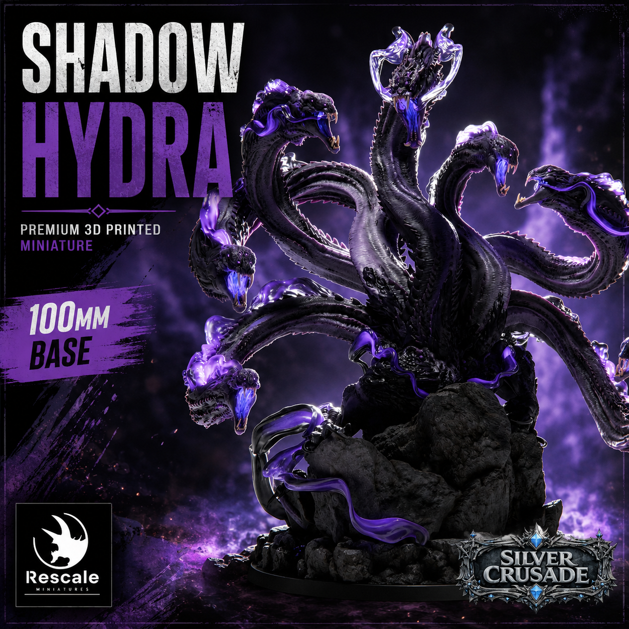 Shadow Hydra Resin Dragon Miniature