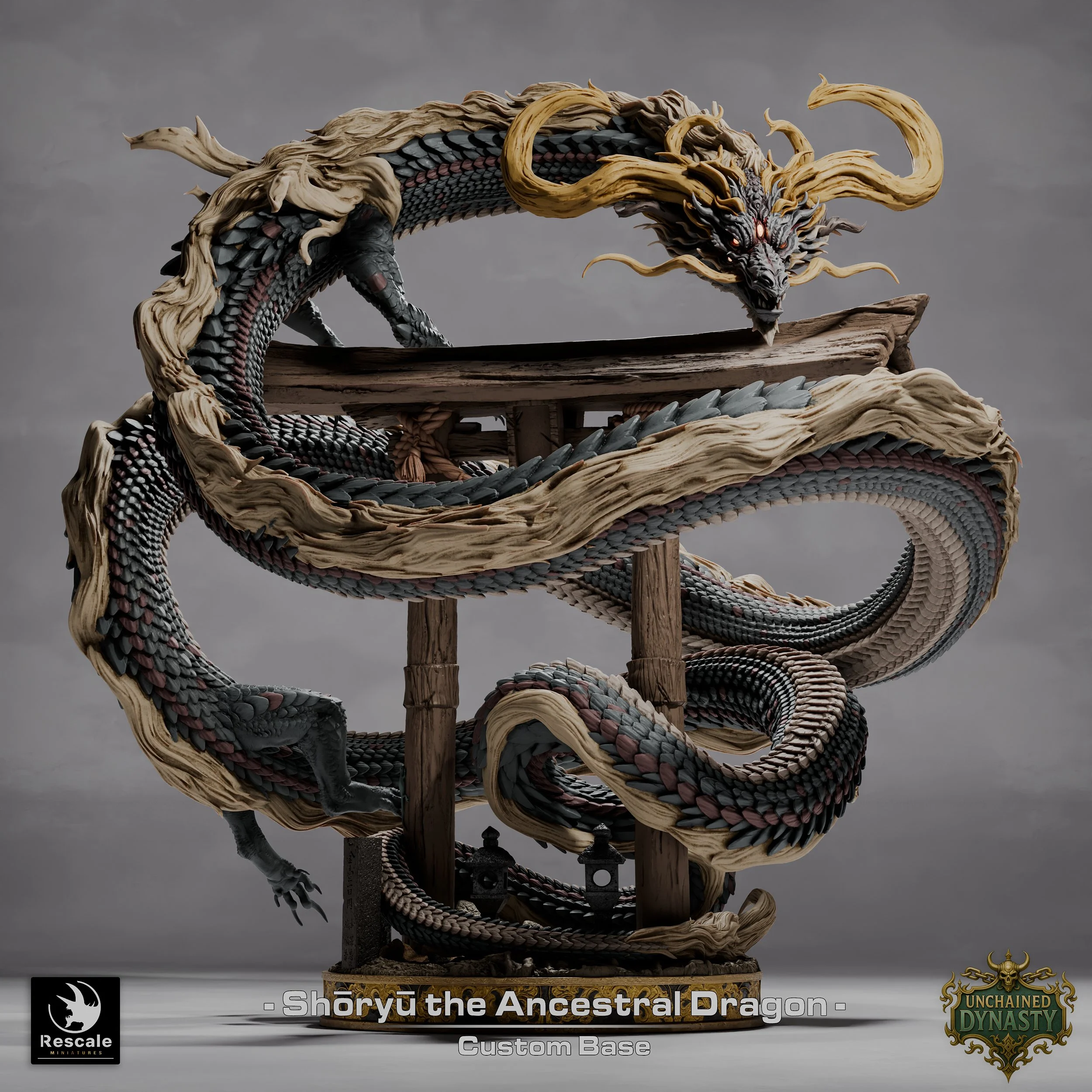 Ancestral Dragon Miniature for D&D & Tabletop RPGs | Eastern Resin Dragon by Rescale Miniatures