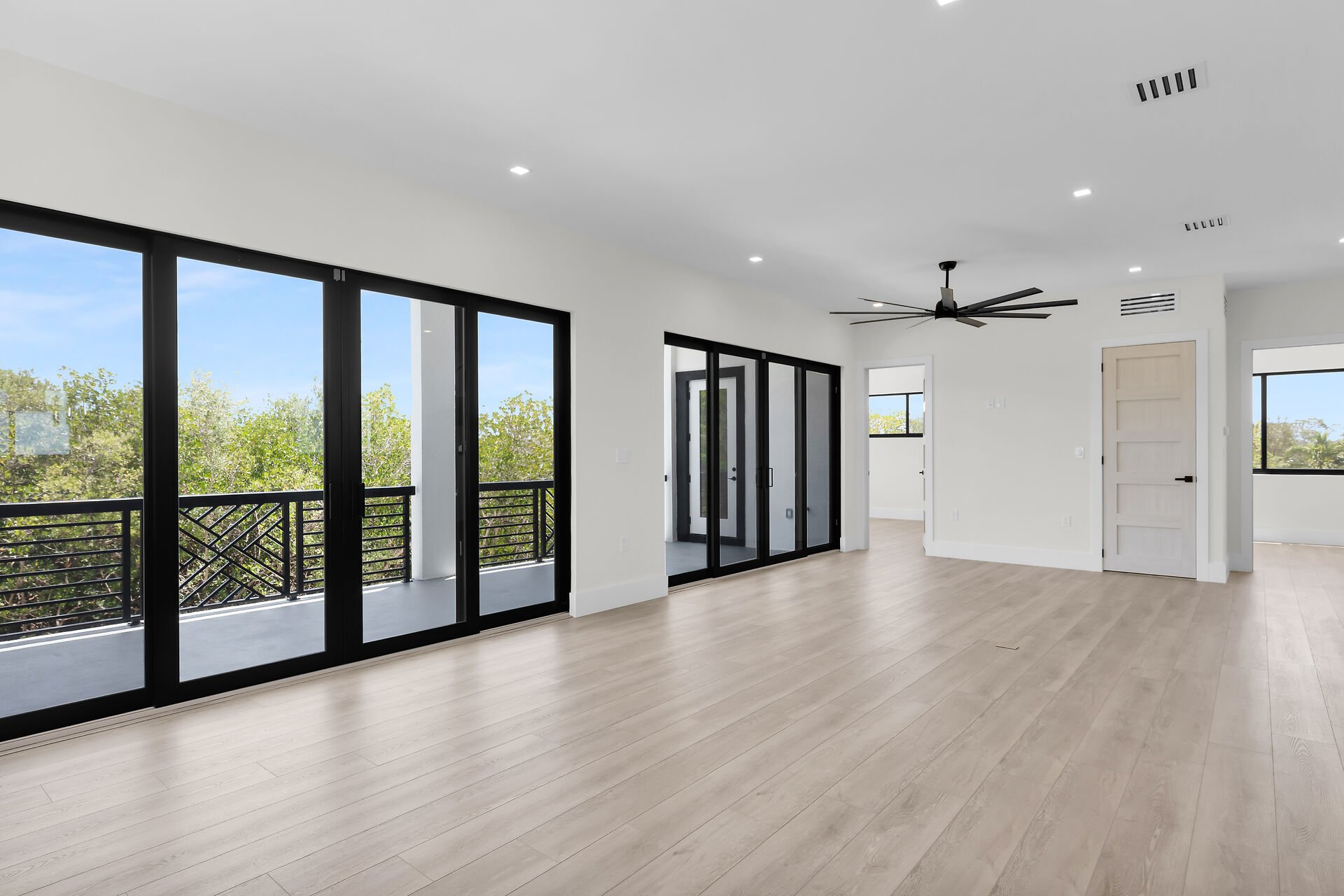 Modern luxury living and dining inside Marathon Florida waterfront home
