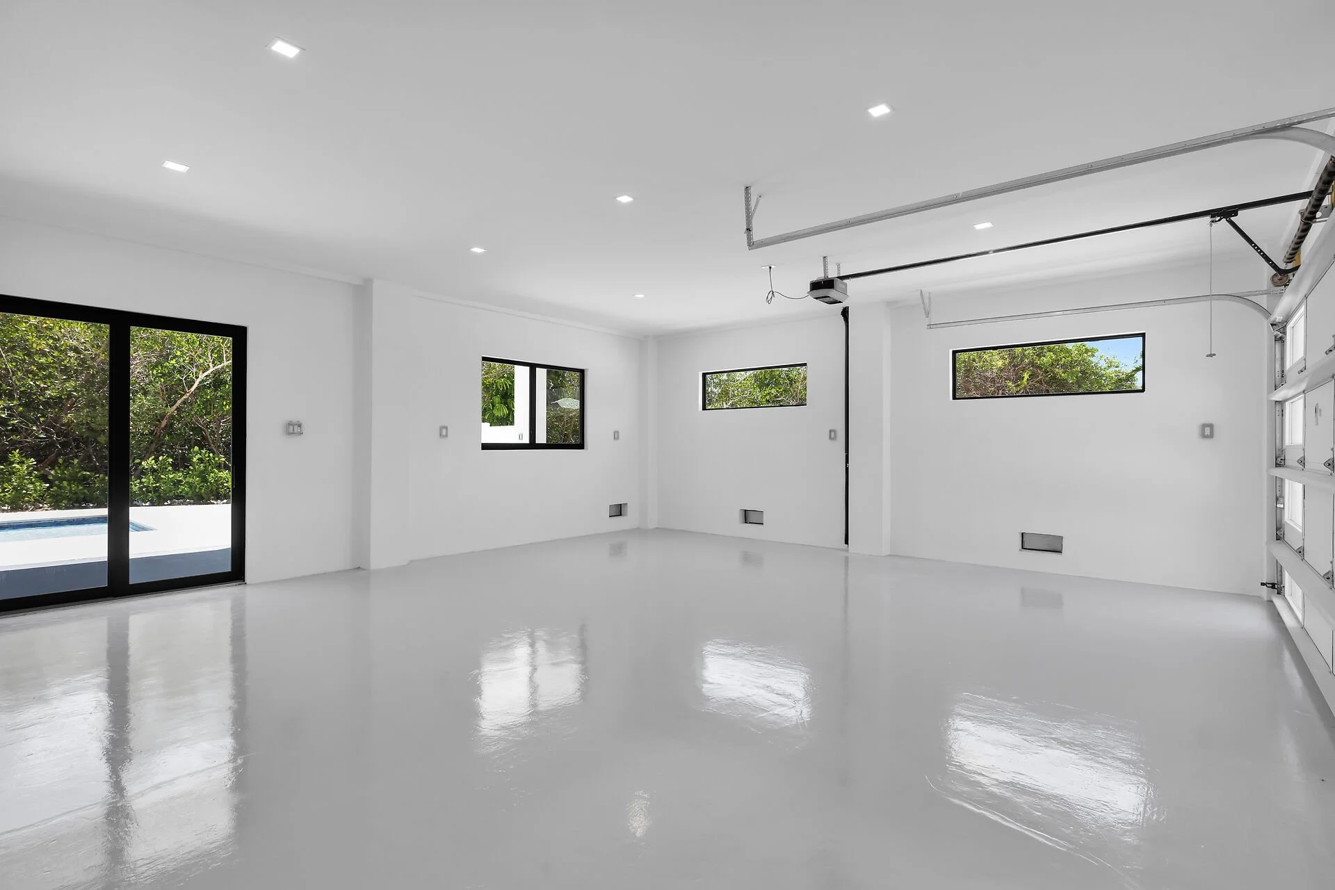 Garage view of luxury pool home in Stirrup Key Marathon Florida