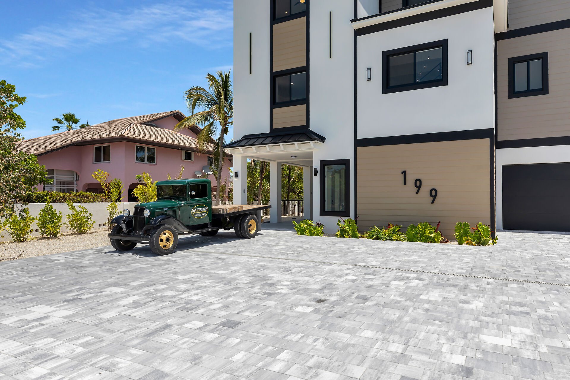 Aerial view of luxury pool home in Stirrup Key Marathon Florida