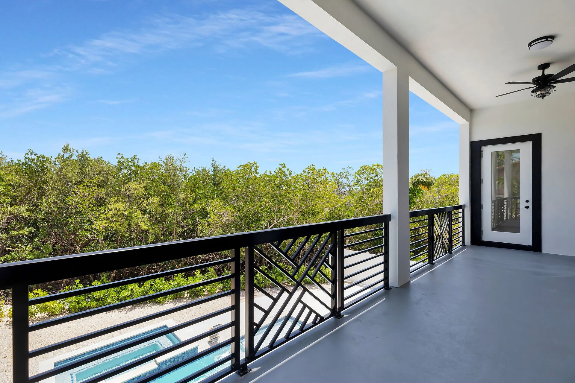 Balcony View of the Modern Pool Home in Marathon Florida 