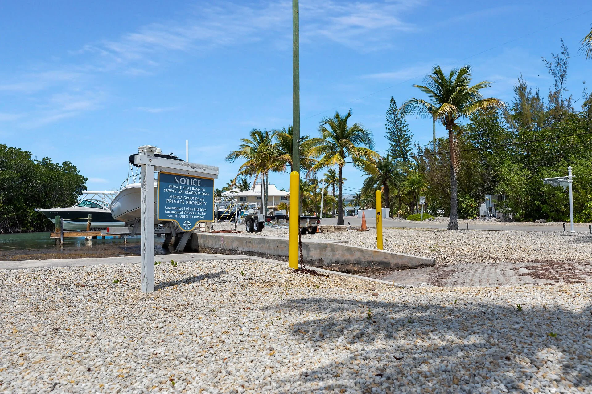 Private community boat ramp in Stirrup Key Marathon Florida