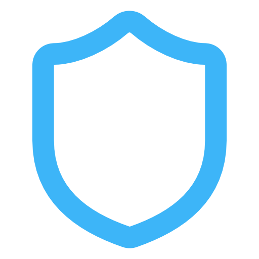 Blue shield icon on black background