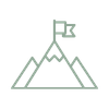 Stylized mountain with flag at peak