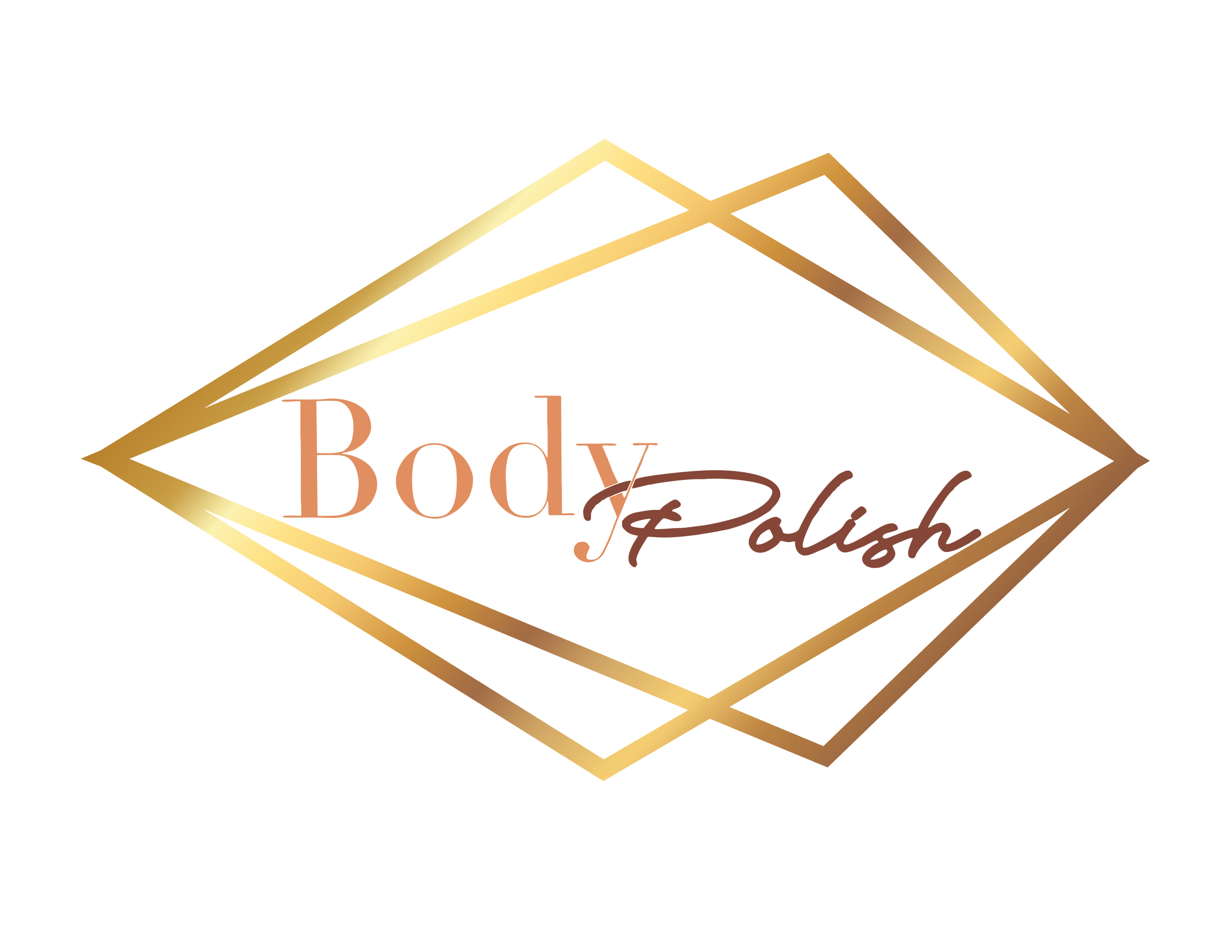 Gold outlined diamond shape with the words "Body & Push" in brown cursive font inside.