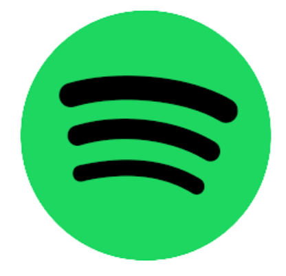 Green Spotify logo with black curved lines