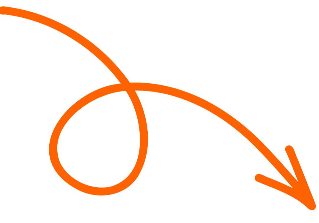 Orange curved arrow pointing downward to the right.