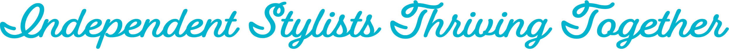 Text in blue cursive font that reads "Independent Stylists Thriving Together".