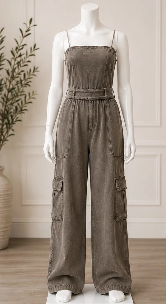 Charcoal Cargo Jumpsuit