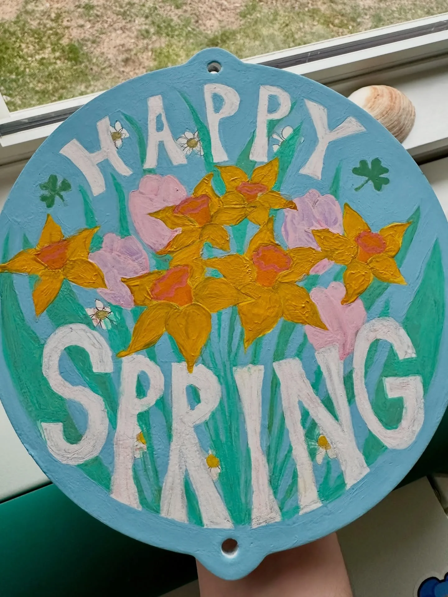 An unfinished sign I&rsquo;m painting in acrylic. 🌷🍀 Feels ridiculous posting this on yet another cold and blustery New England day, but on paper at least it&rsquo;s the start of the spring season today! Hooray! I&rsquo;ve never experienced a winte