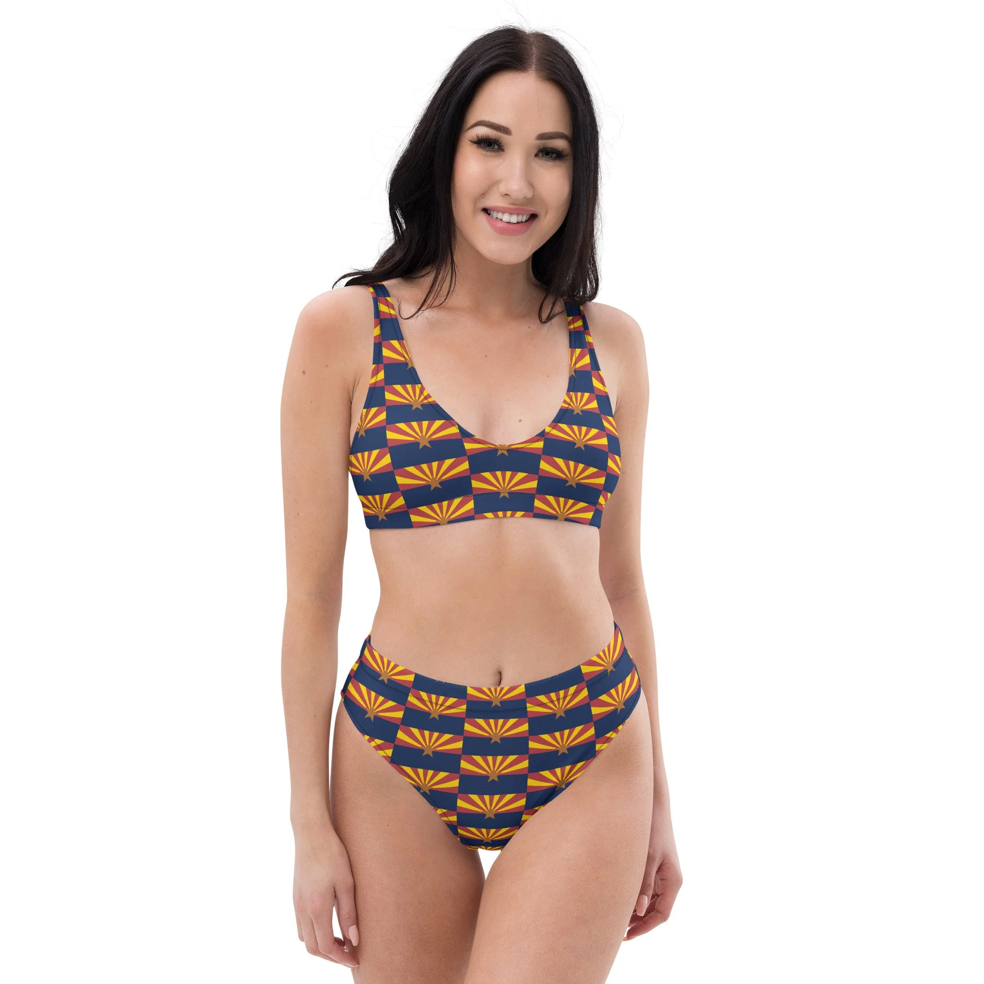Arizona Flag Recycled high-waisted bikini