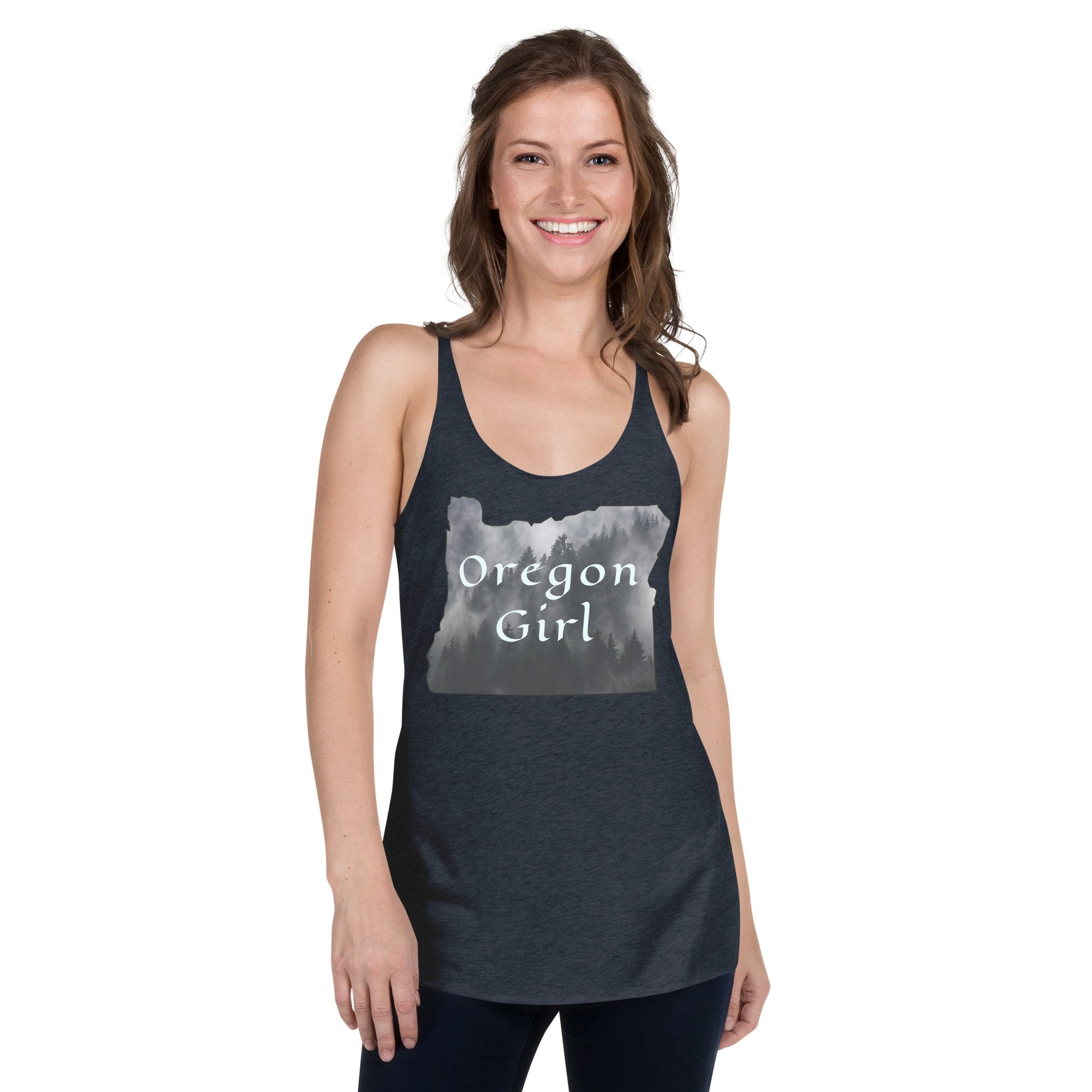 Oregon Girl / Women's Racerback Tank - Portland / Eugene / Salem / Outdoors / Forest / Trees / PNW Shirt
