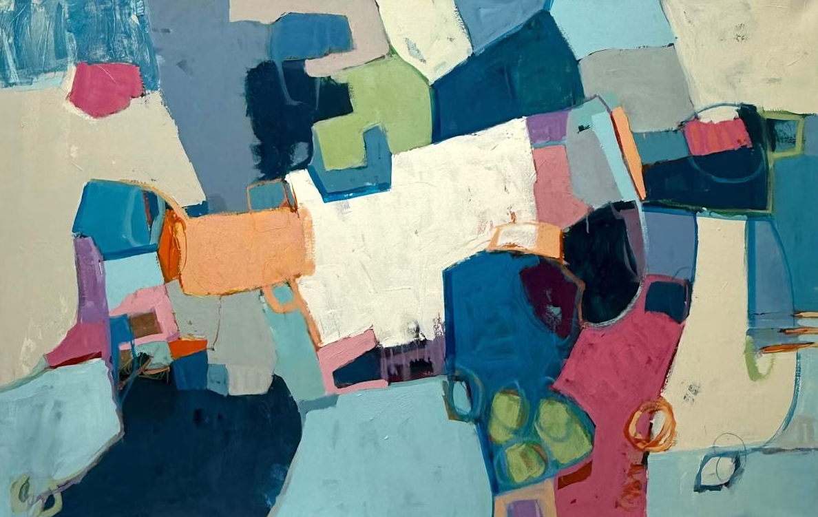 Sidewalk Talk 40 x 60 Mixed Media Britt Bair
