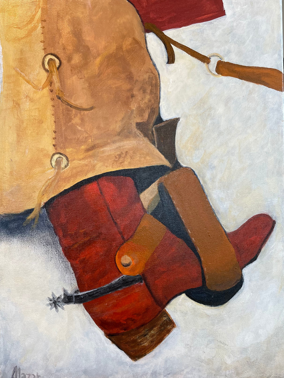 Lady Boot 12 x 16 Acrylic Andrea Lazar