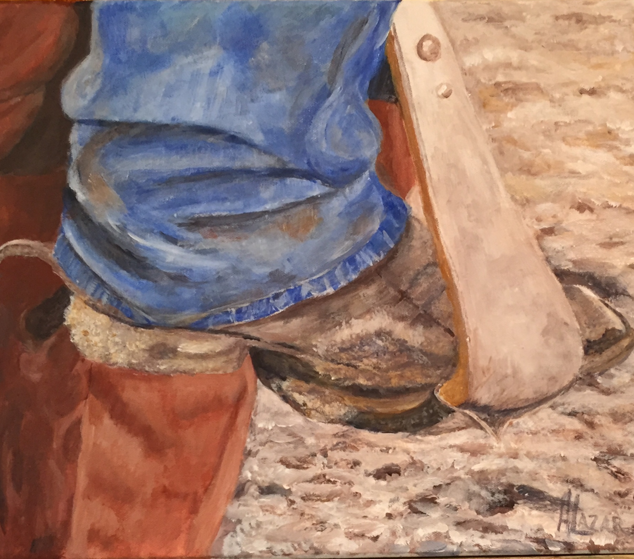 Muddy Boot 12 x 16 Acrylic Andrea Lazar