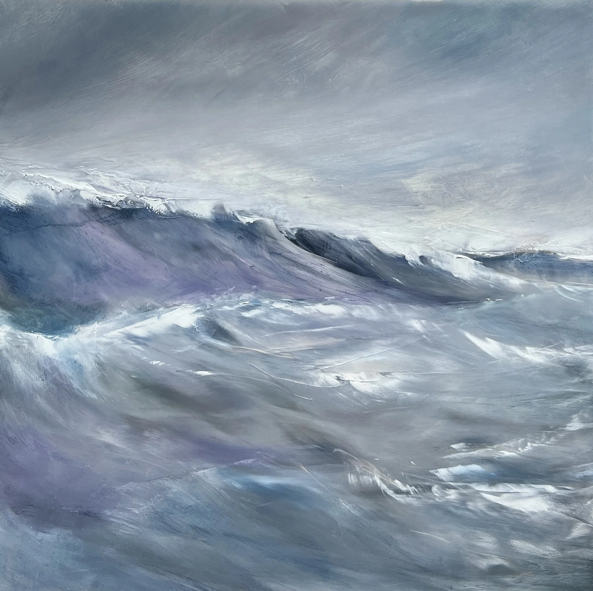 Monhegan Island Storm Sea 18 x 18 Elise Geary