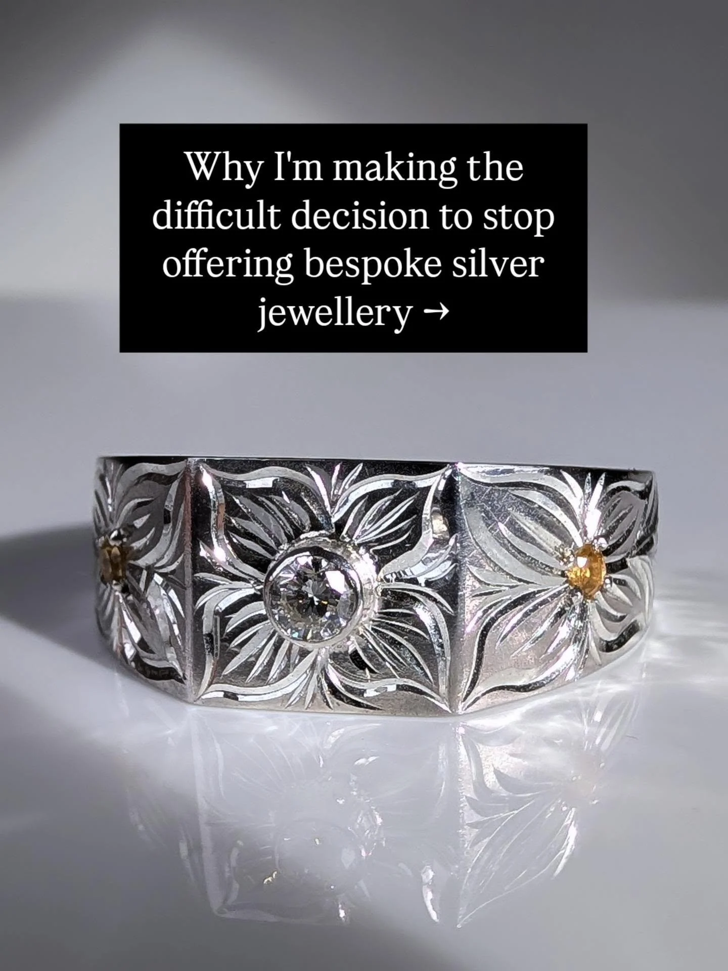 I've been going back and forth on this decision for quite some time.

As my jewellery has become more intricate, I've found pricing bespoke silver work increasingly difficult. 

The bespoke process involves so much more than making jewellery - I put 