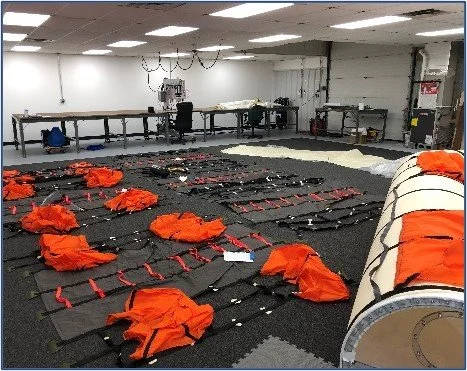 Manufacturing space for large inflatable and softgoods products