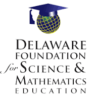 Logo for Delaware Foundation for Science & Mathematics Education, featuring a globe with a graduation cap.