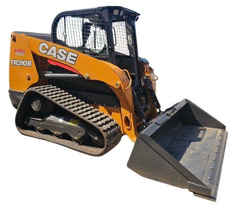 Small CASE compact track loader with a bucket attachment