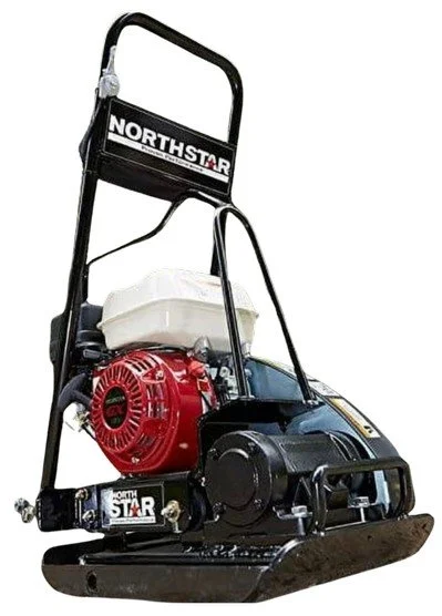 NorthStar compactor with a red engine, white fuel tank, and black frame.