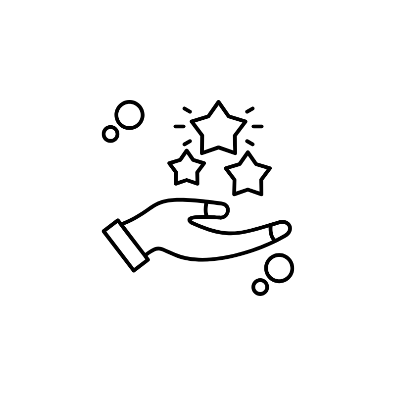 Hand out with stars