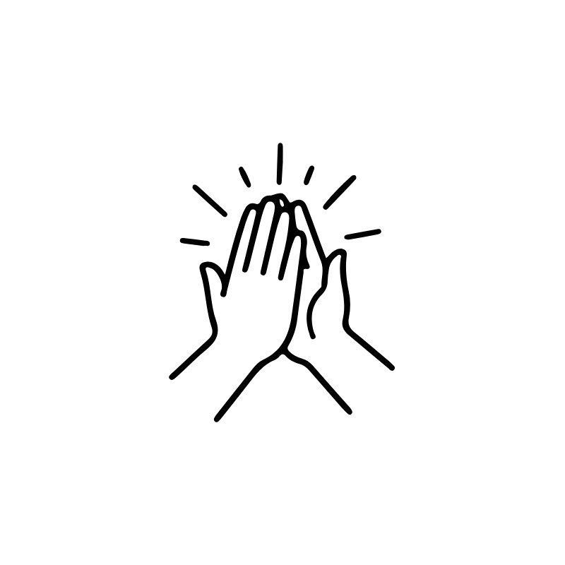 Two hands high-fiving